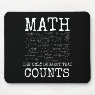 Math The Only Subject That Counts Funny Teacher Mouse Mat