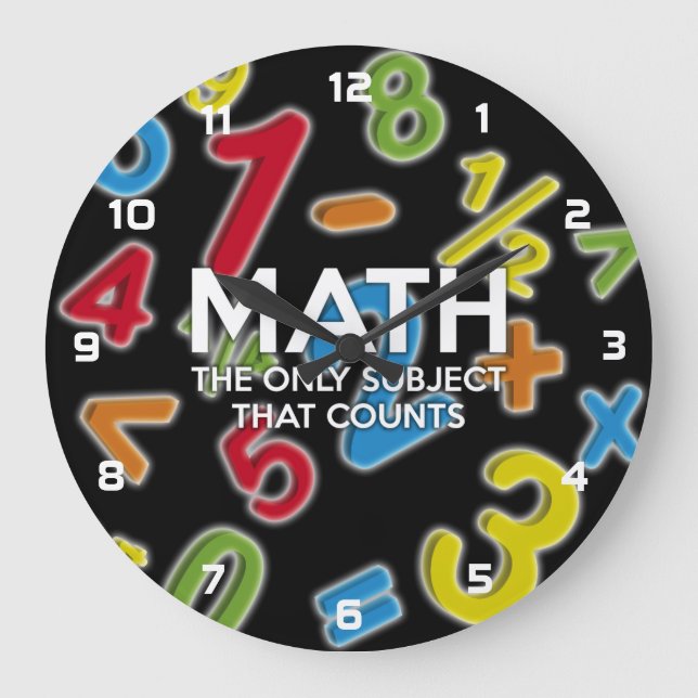 Math. The only subject that counts Large Clock (Front)