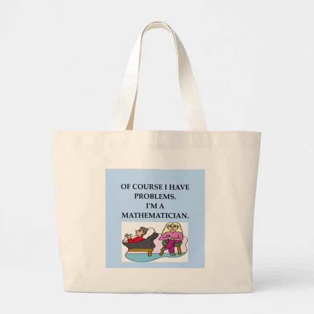 math therapy large tote bag (Front)