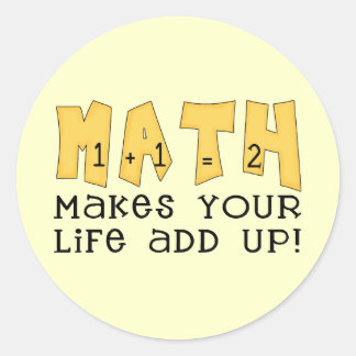 Math Tshirts and Gifts Classic Round Sticker