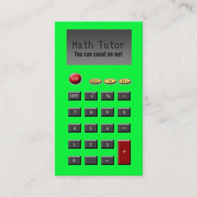 Math Tutor Business Cards (Front)