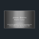Math Tutor Classy Dark Grey Metal Business Card<br><div class="desc">Classy Dark Grey Metal Math Tutor Business Card.</div>