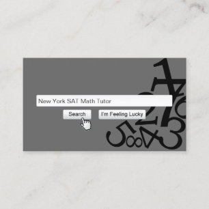 Math Tutor Creative Search Bar Dark Grey Business Card