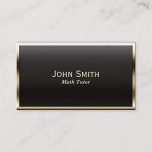 Math Tutor Elegant Gold Border Business Card