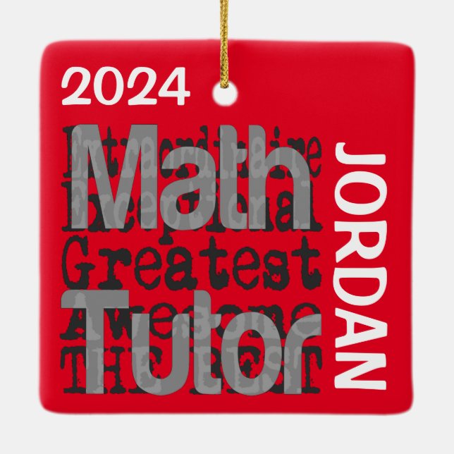 Math Tutor Extraordinaire CUSTOM Ceramic Ornament (Back)