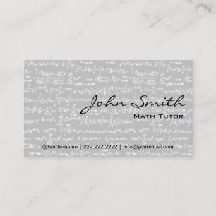 Math Tutor Light Grey Math Formulas Business Card