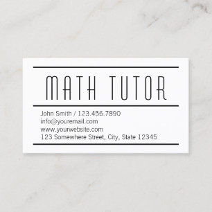 Math Tutor Minimalist Business Card