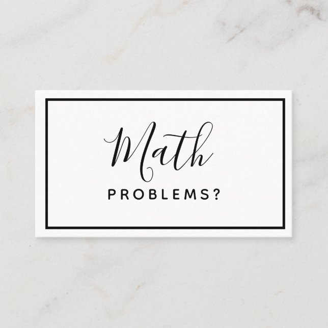 Math Tutor - Minimalist Simple Business Card (Front)