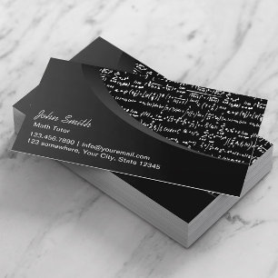 Math Tutor Professional Black Curve Business Card