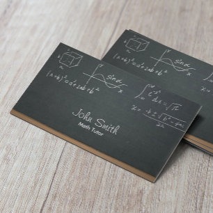 Math Tutor Professional Chalkboard Business Card