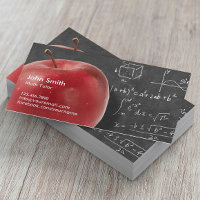 Math Tutor Professional Red Apple & Chalkboard