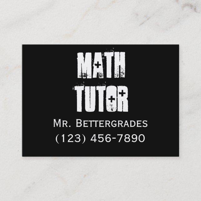 Math Tutor - templet Business Card (Front)