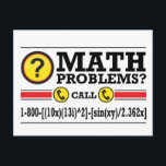 Math Tutoring Humour Gift Postcard<br><div class="desc">Fun Gift for your math tutor,  or for the math whiz looking for new clients. Are you up for the challenge?</div>