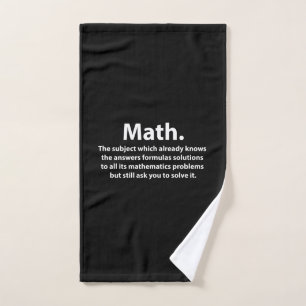 Math Typography Funny Math  Hand Towel