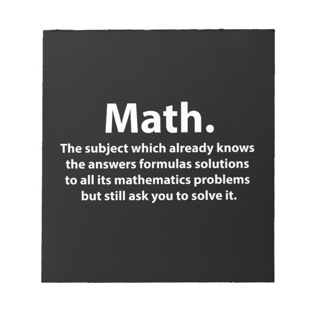 Math Typography Funny Math  Notepad (Front)