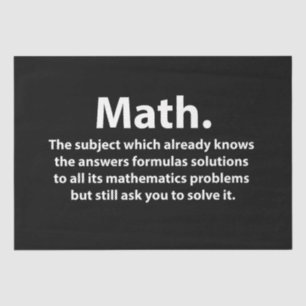 Math Typography Funny Math Tissue Paper