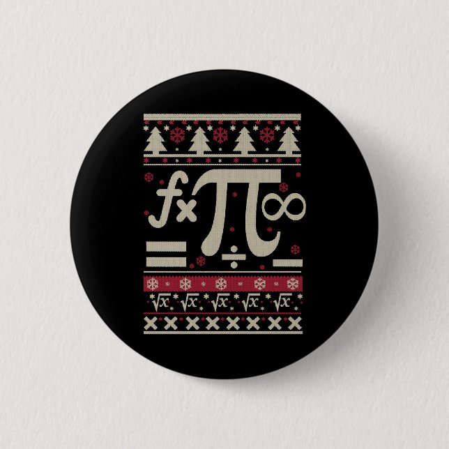 Math Ugly Christmas 6 Cm Round Badge (Front)