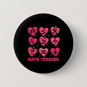 Math Valentine Day Teacher Math Symboles Arithmeti 6 Cm Round Badge