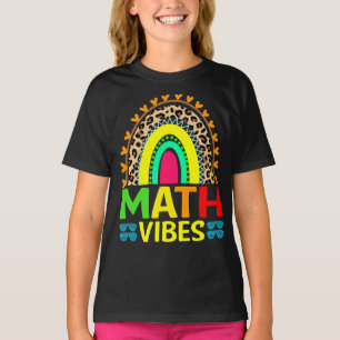 Math Vibes Rainbow Leopard Back To School T-Shirt