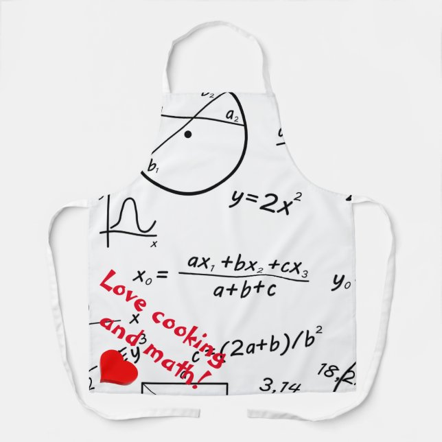Math whiteboard love cooking and math apron (Front)