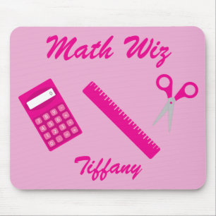 Math Wiz in Pink Mouse Mat