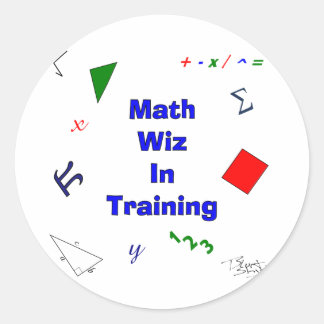 Math Wiz in Training Classic Round Sticker