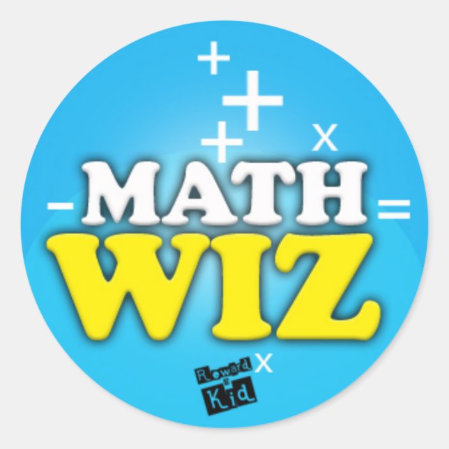 Math wiz (set of 20) classic round sticker (Front)