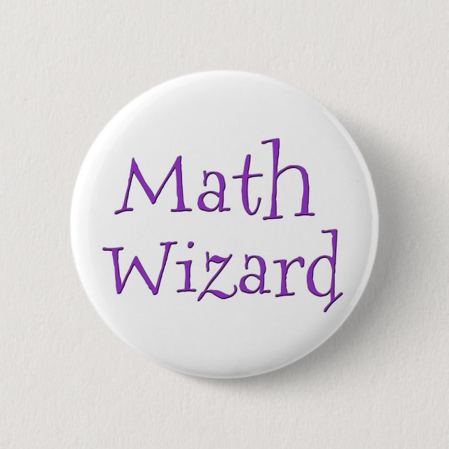 Math Wizard 6 Cm Round Badge (Front)