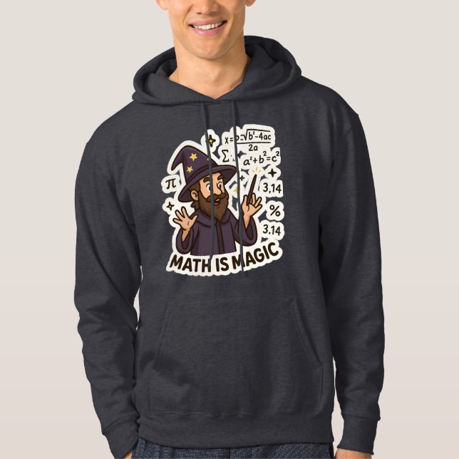 Math Wizard Sticker – “Math is Magic” Transparent  Hoodie (Front)