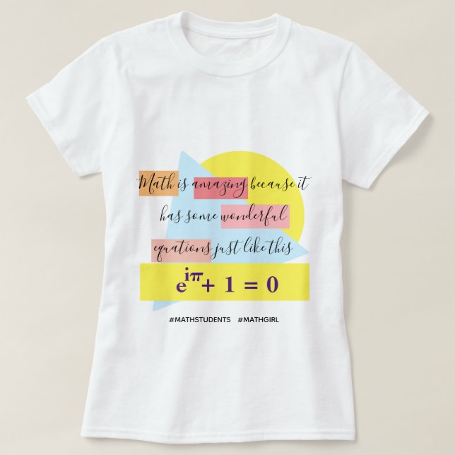 Math Wonderful Equation T-Shirt (Design Front)
