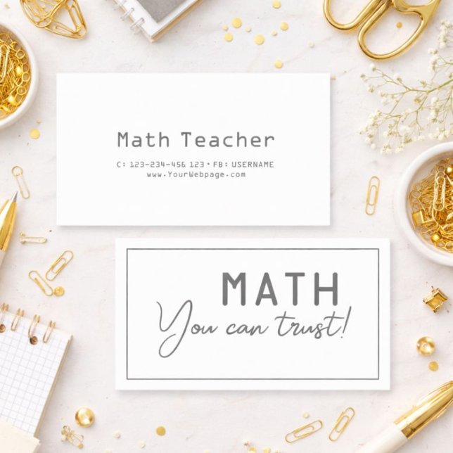 Math you can trust math teacher private lessons business card (Creator Uploaded)