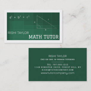 Mathematic Chalkboard, Math Tutor, Teacher Business Card