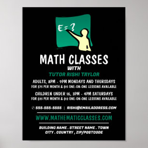 Mathematic Logo, Math Classes Advertising Poster