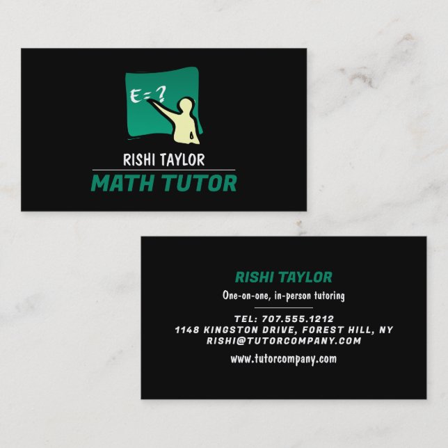 Mathematic Logo, Math Tutor, Teacher Business Card (Front/Back)
