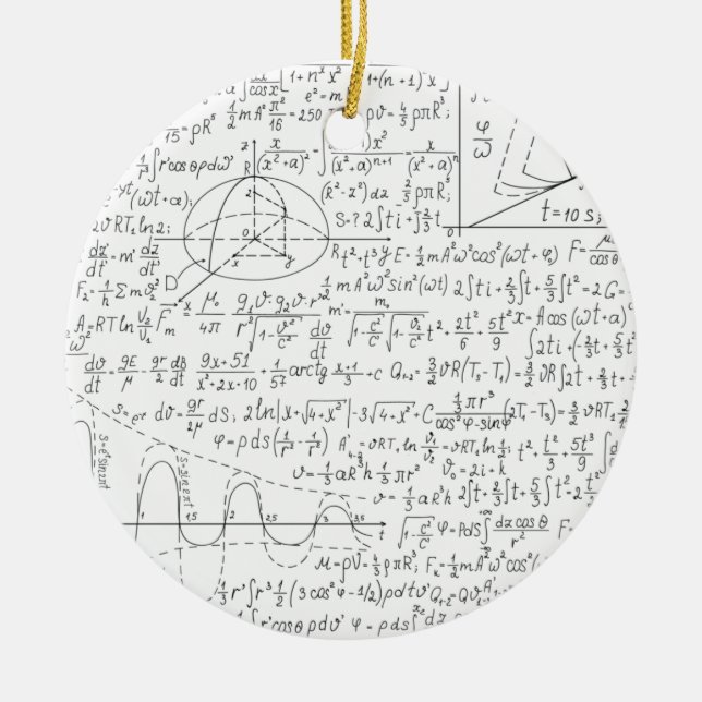 Mathematic Lovers, Math Formula, Math Geek Ceramic Tree Decoration (Front)