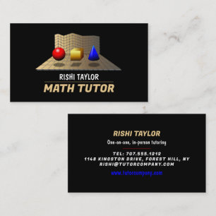 Mathematic Shapes, Math Tutor, Teacher Business Card