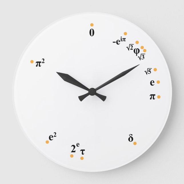 Mathematical Constants Clock (orange) (Front)