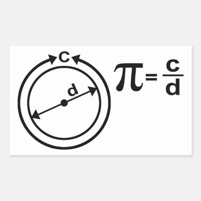 Mathematical Definition of Pi Rectangular Sticker (Front)