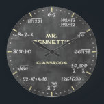 Mathematical Equations Personalizable Clock<br><div class="desc">A unique mathematical equations chalkboard personalizable decorative wall clock. A great addition to any home,  school or office. Also makes a great gift idea for any teacher or professor.</div>