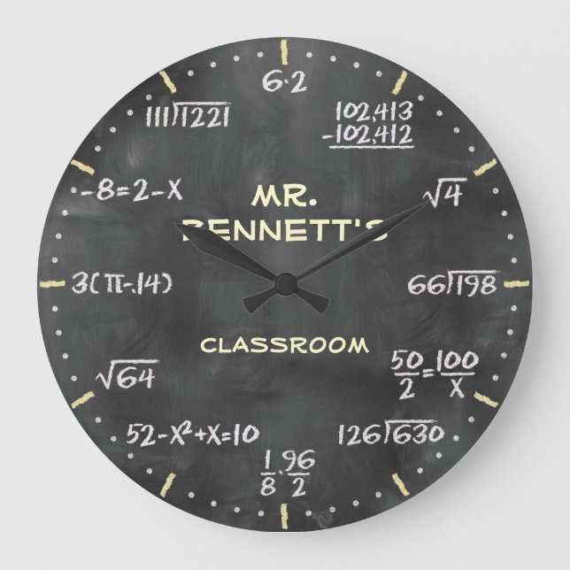 Mathematical Equations Personalizable Clock (Front)