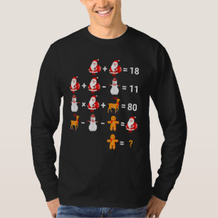 Mathematical Equations Quiz Math Teacher Christma T-Shirt