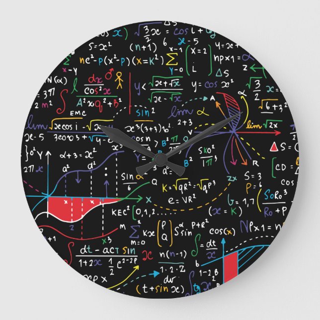 Mathematical geometry student teacher large clock (Front)