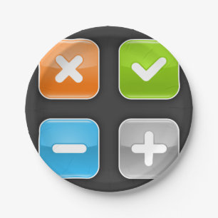 Mathematical Icons Paper Plate