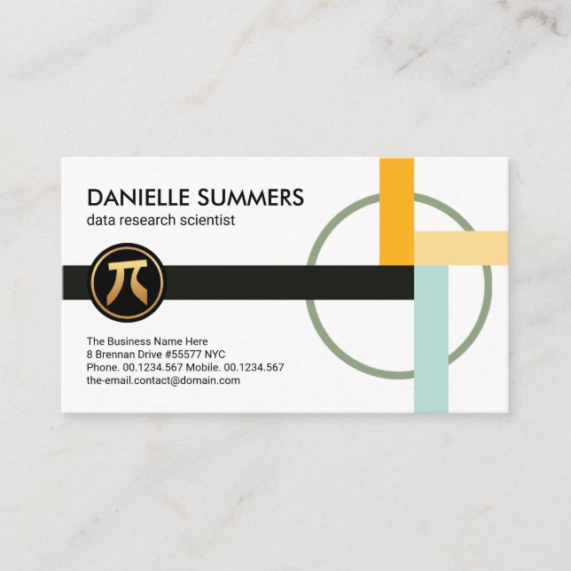Mathematical Tangent Shapes Engineering Business Card (Front)