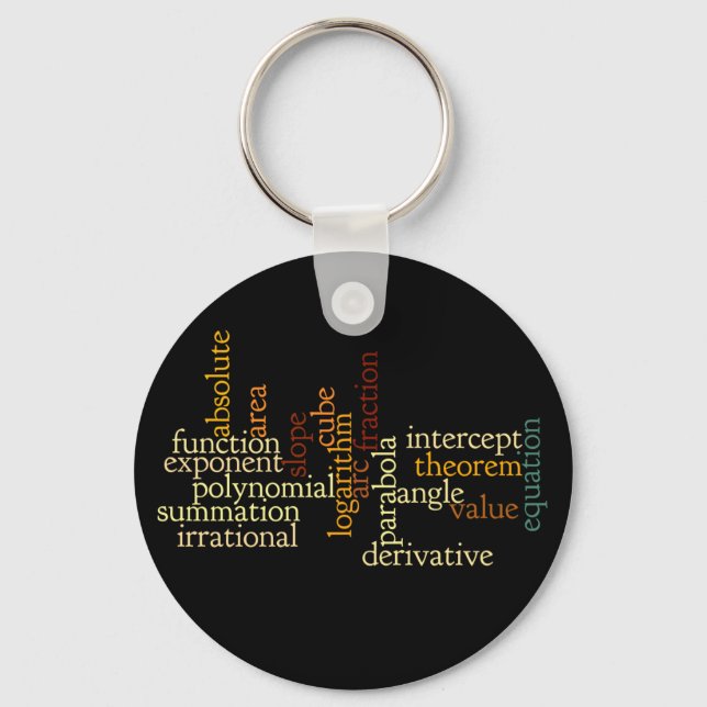 Mathematical Terms Keychain (Front)