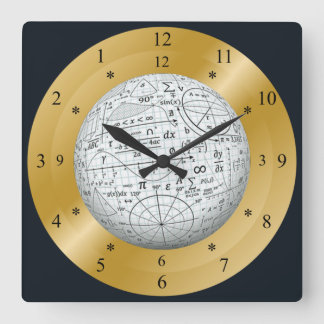 Mathematical World Of Time Travel ~ Square Wall Clock