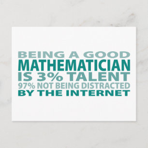 Mathematician 3% Talent Postcard