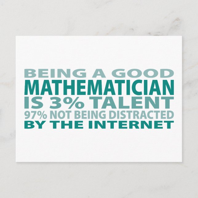 Mathematician 3% Talent Postcard (Front)