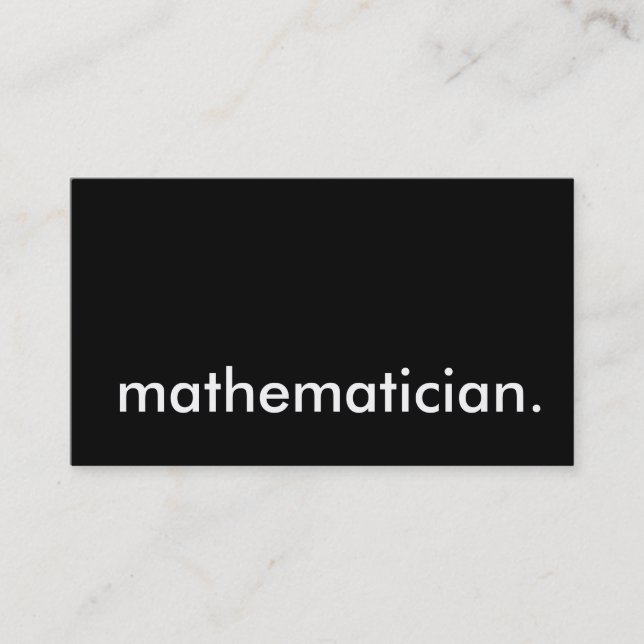 mathematician. business card (Front)