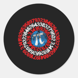 Mathematician Captain Pi Superhero Math Nerd Geek  Classic Round Sticker